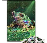 Puzzle da 1000 pezzi per adulti a forma di rana cristallizzata in legno, regalo perfetto per genitori, amanti e amici - età 14+ 50x75cm per compleanni, vacanze, Natale e Halloween