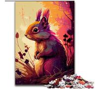 Puzzle da 1000 pezzi per adulti a forma di scoiattolo colorato in legno, regalo perfetto per genitori, amanti e amici - età 14+ 50x75cm per compleanno, festa, Natale, Halloween