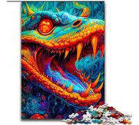 Puzzle da 1000 pezzi per adulti a forma di serpente in legno, perfetto come decorazione fai da te o regalo di compleanno, 50x75cm, gioco rompicapo per adolescenti, perfetto regalo di Natale