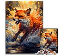 Puzzle da 1000 pezzi per adulti a forma di volpe, in legno, perfetti per adolescenti, per rafforzare i legami familiari, rompicapo e regalo fai da te per la casa, 50x75CM/19,68x29,52 pollici.