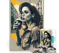Puzzle da 1000 pezzi per adulti a tema "Amiamo il caffè" giocattolo educativo per allenare mente e mani ideale come regalo di Natale o compleanno 38x52cm