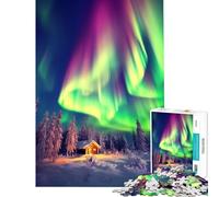 Puzzle da 1000 pezzi per adulti a tema aurora boreale ideale come gioco educativo e interattivo perfetto per decorare la casa o come regalo di Babbo Natale segreto (dimensioni 50x75cm)