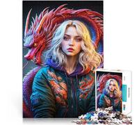 Puzzle da 1000 pezzi per adulti Abbraccio dei draghi per il giocattolo di sfida del gioco educativo Collezione di artisti, Belle arti 50x70cm