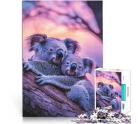 Puzzle da 1000 pezzi per adulti Abbraccio del koala al tramonto Giocattolo educativo per l'apprendimento Regalo di compleanno, regali, arte murale 75x50cm
