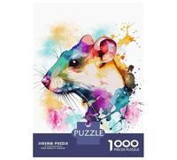 Puzzle Da 1000 Pezzi Per Adulti Abstract Watercolor Rat Puzzle Gioco Rompicapo Regalo Per Donne Difficile E Stimolante 70x50cm/1000pcs