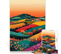 Puzzle da 1000 pezzi per adulti,accogliente tramonto italiano sulle colline,illustrazione artistica minimalista,gioco di squadra perfetto,giocattolo creativo e divertente,gioco rilassante,regalo