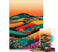 Puzzle da 1000 pezzi per adulti,accogliente tramonto italiano sulle colline,illustrazione artistica minimalista,giunture fini,divertente sfida intelligente,gioco tranquillo,regalo per hobby