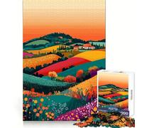 Puzzle da 1000 pezzi per adulti,accogliente tramonto italiano sulle colline,illustrazione minimalista,ritaglio preciso,gioco di abilità,svago,divertimento,decorazione natalizia da parete (50x75cm)