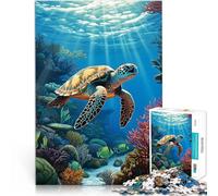 Puzzle da 1000 pezzi per adulti Acquario per tartarughe marine Per il divertimento in famiglia Migliorare l'amore tra le coppie 38x26cm
