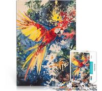 Puzzle da 1000 pezzi per adulti Acquerello Ara scarlatta Difficile da completare ma divertente e umoristico gioco di sfida unico 38x26cm