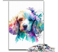 Puzzle da 1000 pezzi per adulti, acquerello di un barboncino in legno, perfetto come decorazione fai da te o regalo di compleanno, gioco rompicapo da 50x75cm per adolescenti, perfetto regalo di Natale