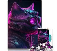 Puzzle da 1000 pezzi per adulti adolescenti punk gatto umano 1000 pezzi per adulti antistress per trascorrere il tempo libero a casa lista dei desideri con Babbo Natale 38x26cm