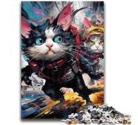 Puzzle da 1000 pezzi per adulti, adolescenti, puzzle Techno Cat per adolescenti, giocattoli educativi per l'apprendimento, giochi per famiglie, regali e compleanni unici (26x38cm)