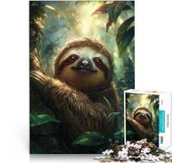 Puzzle da 1000 pezzi per adulti “Adorabile bradipo nella giungla” Fatto di carta，Adatto a persone dai 14 anni in su per il gioco educativo sfida giocattolo Regalo di compleanno, regali, arte murale。