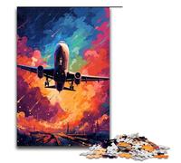Puzzle da 1000 pezzi per adulti "Aerei circondati da schizzi" Tantissimi puzzle colorati per il divertimento della famiglia con poster abbinato e foglio di quiz 75x50 cm