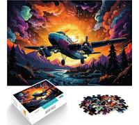 Puzzle da 1000 pezzi, per adulti, aereo, cielo colorato, giocattolo educativo per l'intelligenza cerebrale, giocattolo che crea dipendenza, 26 x 38 cm