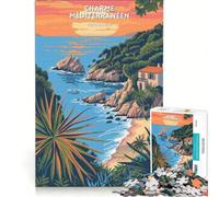 Puzzle da 1000 pezzi per adulti, affaccio Costa Azzurra, gioco educativo, difficile e stimolante, collezione d'artista, belle arti 38x26cm