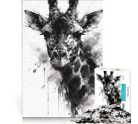 Puzzle da 1000 pezzi per adulti Affiche Girafe Élégante, Gioco impossibile, Decompressione intellettuale, Adatto per la decorazione del desktop 50x75cm