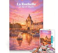 Puzzle da 1000 pezzi per adulti Affiche La Rochelle, giochi per famiglie, passatempo per le vacanze a casa, regali unici per compleanno e Natale 38x26cm