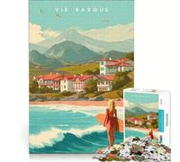 Puzzle da 1000 pezzi per adulti, Affiche Pays Basque, gioco per famiglie, assemblaggio di modelli, compleanno e Natale 50x75cm