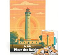 Puzzle da 1000 pezzi per adulti, Affiche Phare Des Baleines, gioco rompicapo, interessante antistress, ogni pezzo è unico 38x26cm