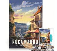 Puzzle da 1000 pezzi per adulti, Affiche Rocamadour, Francia, Giochi educativi, Allena la mente e le mani, Collezione d'artista, Belle arti 38x26cm