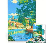 Puzzle da 1000 pezzi per adulti Affiche Ségur Le Château Corrèze, Giochi educativi, Allena la tua mente e le tue mani, Collezione d'artista, Belle arti 50x75cm