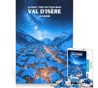 Puzzle da 1000 pezzi per adulti, Affiche Val D'Isère, gioco rompicapo, decorazione per la casa, compleanno e Natale 50x75cm