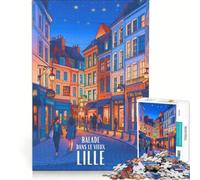 Puzzle da 1000 pezzi per adulti, Affiche Vieux Lille, gioco per famiglie, assemblaggio di modelli, compleanno e Natale 38x52cm