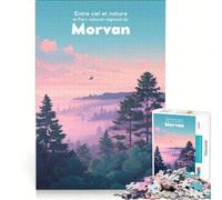 Puzzle da 1000 pezzi per adulti, affisse Parc Naturel Morvan, gioco impossibile, antistress, compleanno e Natale 38x52cm