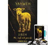 Puzzle da 1000 pezzi per adulti Agnello di Dio Yahweh Jireh gioco interattivo decorazione da parete adatto per la decorazione della scrivania 38x26cm