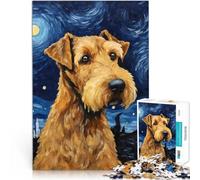 Puzzle da 1000 pezzi per adulti Airedale Terrier Night Antistress Vacanza in patria Uccidere il tempo Adatto per la decorazione del desktop 38x26cm
