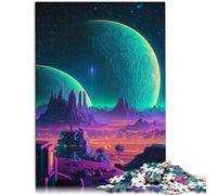 Puzzle da 1000 pezzi per adulti al neon pianeta puzzle impossibile ogni pezzo è unico - gioco familiare stimolante e divertente per adolescenti dai 14 anni e oltre 26 x 38 cm