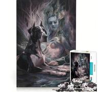 Puzzle da 1000 pezzi per adulti "Alano e il suo padrone", gioco educativo, analisi e logica, regalo per donne 38x52cm