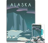 Puzzle da 1000 pezzi per adulti Alaska, aiuta il cervello ad allenarsi, giocattoli avvincenti per coltivare la pazienza, decorazione perfetta (38x26cm)