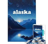 Puzzle da 1000 pezzi per adulti "Alaska Glacier Night" gioco rilassante sfida per l'intelligenza giocattolo avvincente regalo di compleanno per divertimento in famiglia (dimensioni 38x52cm)