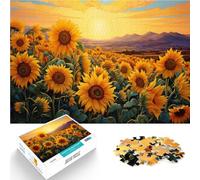 Puzzle da 1000 pezzi per adulti Alba di girasole Fatto di cartone per età pari o superiore a 14 anni Giocattoli antistress Ottimi regali e giocattoli misurare:38x52cm