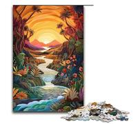 Puzzle da 1000 pezzi per adulti Alba sul fiume Puzzle per gioco educativo Sfida Giocattolo Opera d'arte Regalo 75x50cm