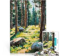 Puzzle da 1000 pezzi per adulti Alberi della foresta con luce solare Analisi e logica con pezzi completamente interconnessi di forma casuale 75x50cm