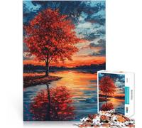 Puzzle da 1000 pezzi per adulti Albero al tramonto in autunno Giochi educativi Decorazione della casa Migliorare l'amore tra le coppie 38x26cm