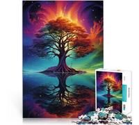 Puzzle da 1000 pezzi per adulti Albero Cosmico della Vita Vacanza a casa: uccidere il tempo con poster abbinato e foglio di quiz 52x38cm