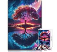 Puzzle da 1000 pezzi per adulti Albero cosmico Riflesso Rilassante Tempo libero Preciso Incastro Precisione Giocattolo Dimensioni 50x75cm