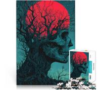 Puzzle da 1000 pezzi per adulti Albero del teschio con luna rossa Gioco intellettuale Attività divertenti a casa, regali di compleanno, regali di viaggio, 70x100cm