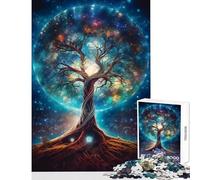 Puzzle da 1000 pezzi per adulti Albero della vita cosmico Giocattolo Decorazione da parete Ottimo regalo per giochi Lista dei desideri di gioco pratica con Babbo Natale Dimensioni 50x75cm