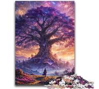 Puzzle da 1000 pezzi per adulti Albero della vita cosmico nordico Sfida difficile con poster abbinato e foglio di quiz 38x26cm