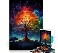 Puzzle da 1000 pezzi per adulti Albero della Vita Galassia Cosmica Taglio Esatto Gioco Creativo per la Mente Tempo Libero Divertente Gioco di Compleanno Regalo (50x75cm)