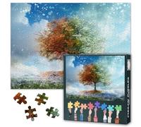 Puzzle da 1000 pezzi per adulti - Albero della vita: paesaggio con fiori, arte naturale, trasformazione stagionale, puzzle per adulti (70 x 50 cm)