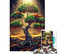 Puzzle da 1000 pezzi per adulti Albero della vita vulcanica gioco rompicapo per adulti analisi e logica compleanno e Natale (dimensioni 38x26cm)