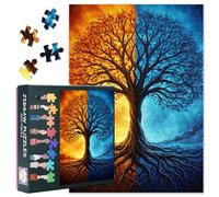 Puzzle da 1000 pezzi per adulti albero della vita Yin Yang, 70 x 50 cm, arte astratta, puzzle difficile e stimolante per la decorazione della parete in soggiorno