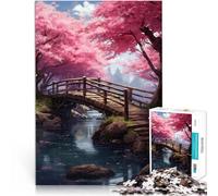 Puzzle da 1000 pezzi per adulti Albero di ciliegio in fiore Sakura Fatto di legno,Adatto a persone dai 14 anni in su Interessante riduzione dello stress apprendimento educativo regalo。